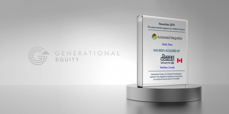 Automated Integration Acquired By Jonas Software