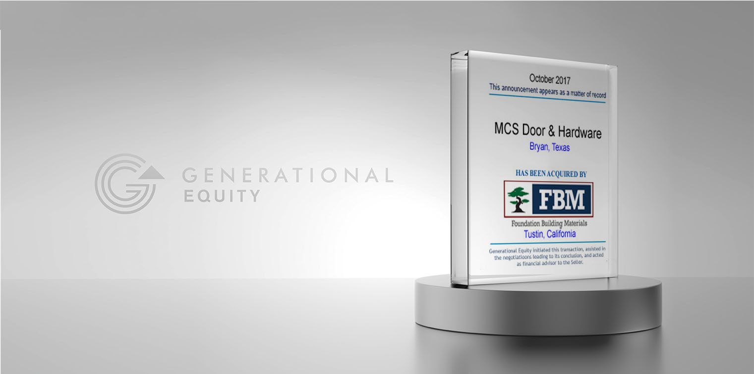 MCS Door and Hardware Installations Acquired By Foundation Building Materials