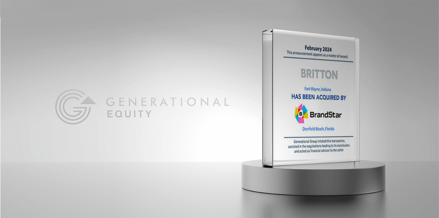 Generational Group Advises Britton Marketing & Design Group in its Sale to BrandStar