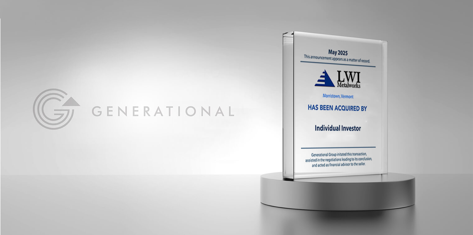 Generational Group Advises S&A Trombley Corp. dba LWI Metalworks in its Sale to an Individual Investor