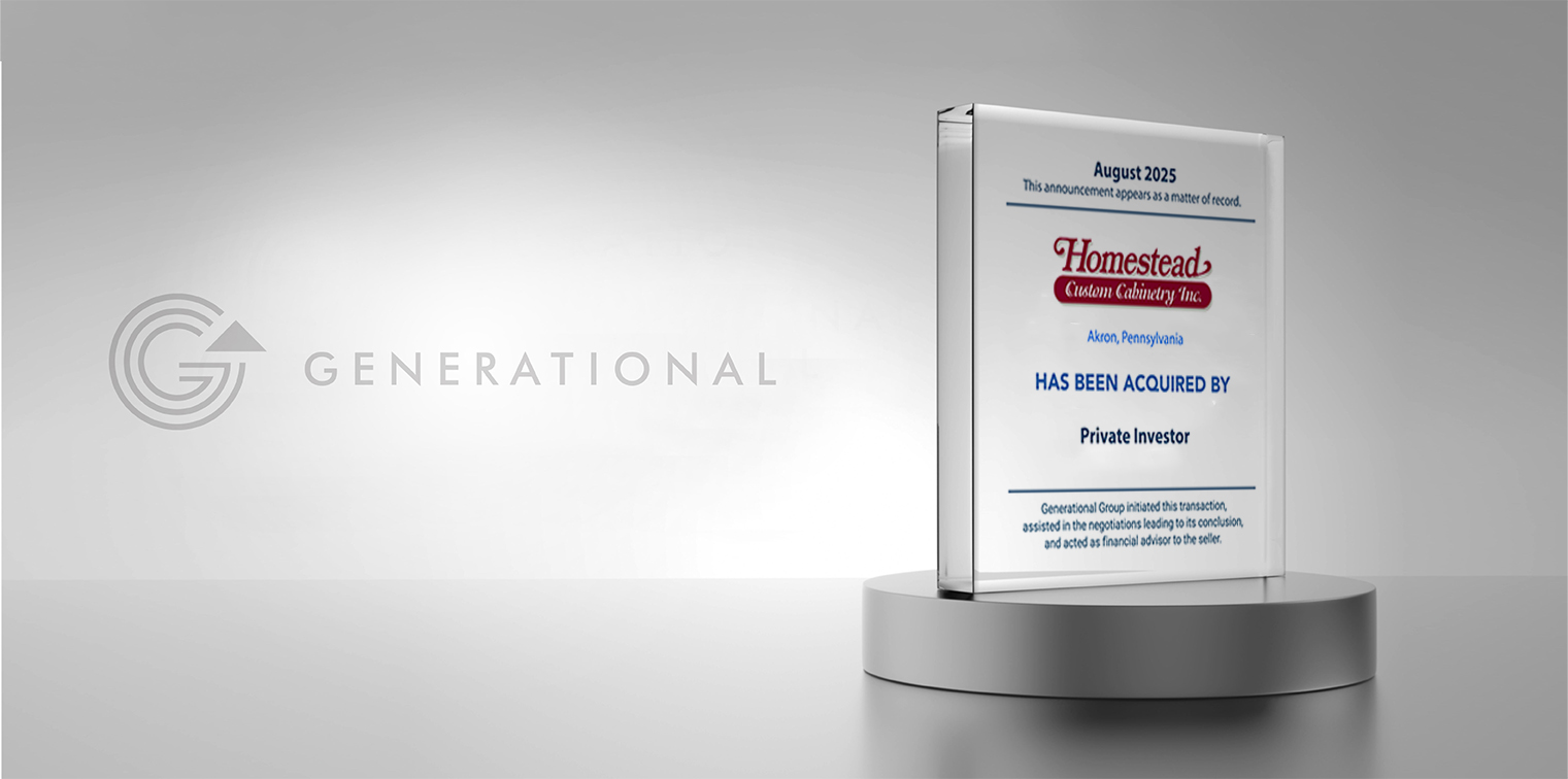 Generational Group Advises Homestead Custom Cabinetry, Inc. in its Sale to a Private Investor
