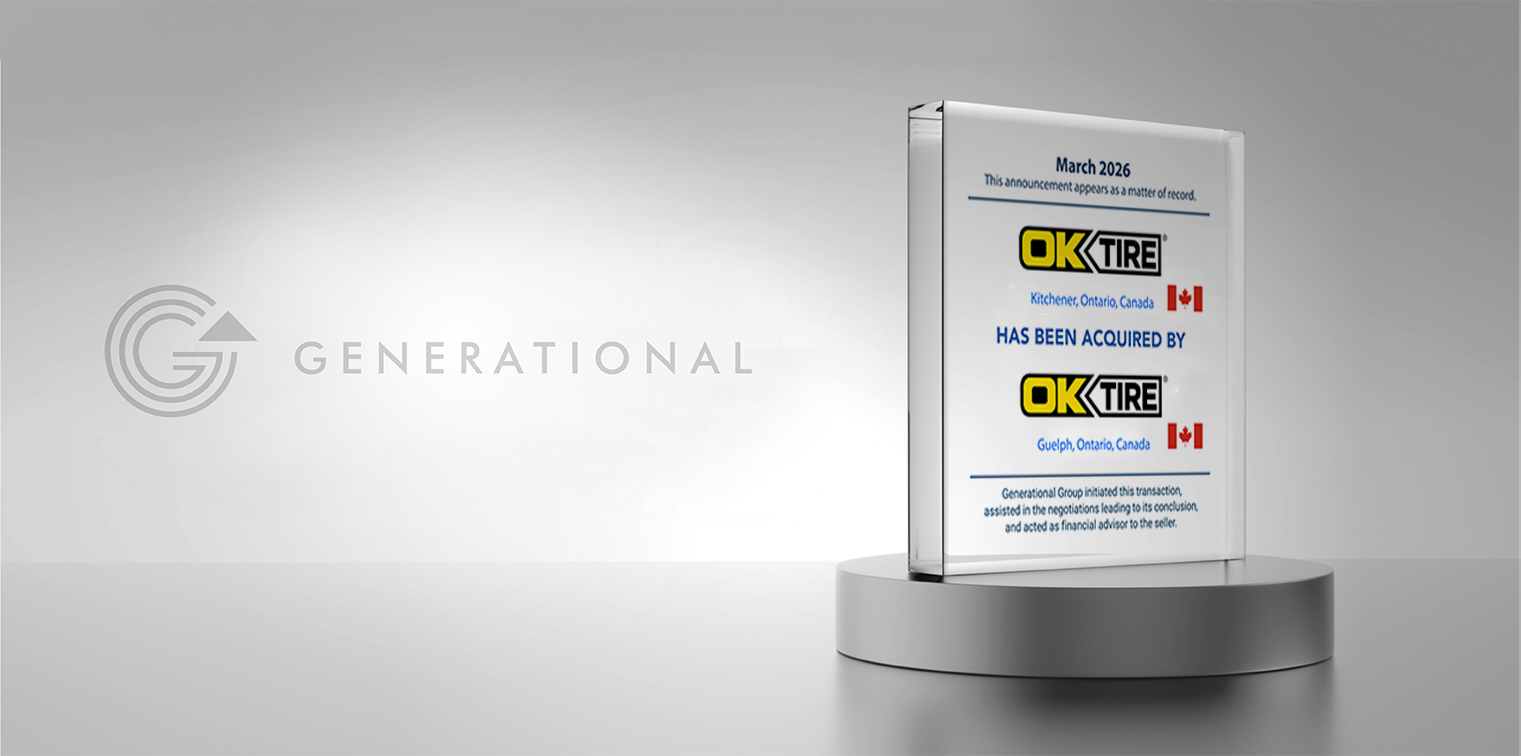 Generational Group Advises on the Acquisition of OK Tire Kitchener Location by OK Tire Guelph Ownership Team