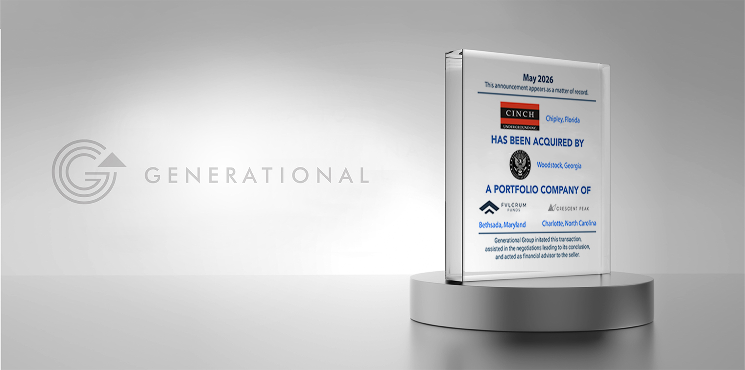 Generational Group Advises Cinch Underground, Inc. in its Sale to FEC Holdings dba Peak Underground, a Portfolio Company of FVLCRUM Funds and Crescent Peak